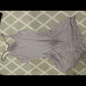 Striped romper beach cover up